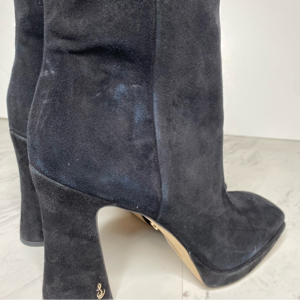 Sam Edelman Jaye Heeled Black Suede Bootie 10M - Picture 11 of 16